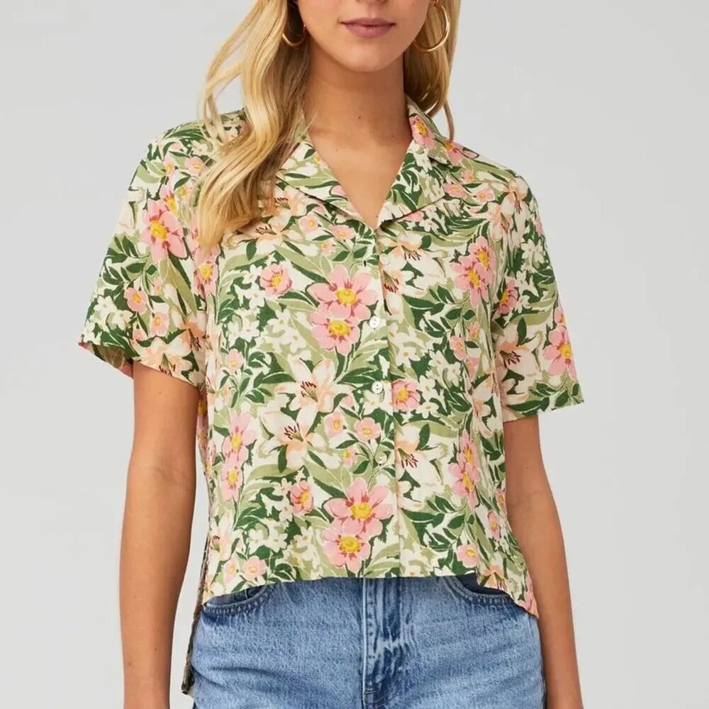 Sage The Label Cottagecore Tuscan Sun Button Up Top Size Small